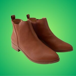 J. Crew Factory faux leather Chelsea boots Warm Sepia sz 9.5 NIB